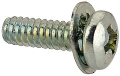 Value Collection - #4-40 UNC, 3/8" Length Under Head Phillips Drive Machine Screw - Pan Head, Grade J82 Steel, Zinc-Plated Finish, Internal Tooth - Exact Tooling