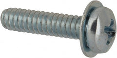 Value Collection - #4-40 UNC, 1/2" Length Under Head Phillips Drive Machine Screw - Pan Head, Grade J82 Steel, Zinc-Plated Finish, Internal Tooth - Exact Tooling