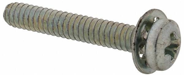 Value Collection - #4-40 UNC, 3/4" Length Under Head Phillips Drive Machine Screw - Pan Head, Grade J82 Steel, Zinc-Plated Finish, Internal Tooth - Exact Tooling