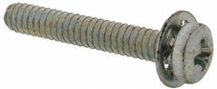 Value Collection - #4-40 UNC, 3/4" Length Under Head Phillips Drive Machine Screw - Pan Head, Grade J82 Steel, Zinc-Plated Finish, Internal Tooth - Exact Tooling