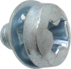 Value Collection - #6-32 UNC, 3/16" Length Under Head Phillips Drive Machine Screw - Pan Head, Grade J82 Steel, Zinc-Plated Finish, Internal Tooth - Exact Tooling