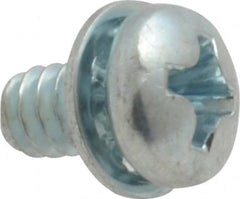 Value Collection - #6-32 UNC, 1/4" Length Under Head Phillips Drive Machine Screw - Pan Head, Grade J82 Steel, Zinc-Plated Finish, Internal Tooth - Exact Tooling