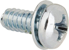 Value Collection - #6-32 UNC, 5/16" Length Under Head Phillips Drive Machine Screw - Pan Head, Grade J82 Steel, Zinc-Plated Finish, Internal Tooth - Exact Tooling