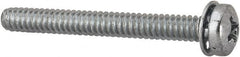 Value Collection - #6-32 UNC, 1-1/4" Length Under Head Phillips Drive Machine Screw - Pan Head, Grade J82 Steel, Zinc-Plated Finish, Internal Tooth - Exact Tooling