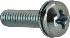 Value Collection - #8-32 UNC, 5/8" Length Under Head Phillips Drive Machine Screw - Pan Head, Grade J82 Steel, Zinc-Plated Finish, Internal Tooth - Exact Tooling