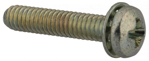 Value Collection - #8-32 UNC, 7/8" Length Under Head Phillips Drive Machine Screw - Pan Head, Grade J82 Steel, Zinc-Plated Finish, Internal Tooth - Exact Tooling