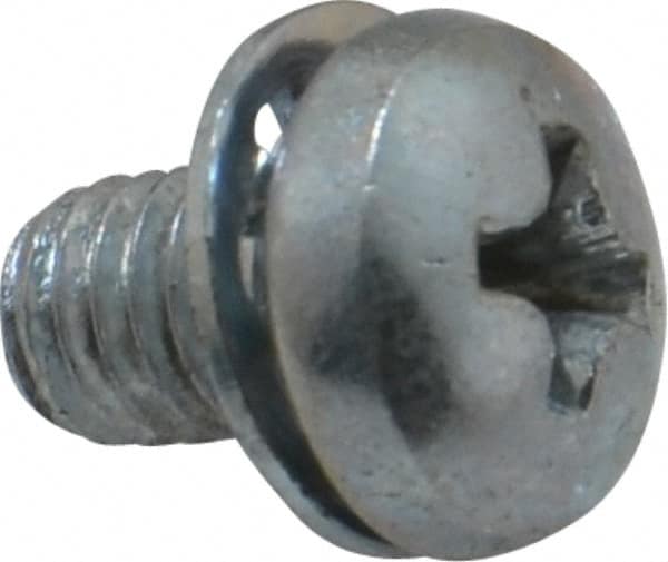 Value Collection - #10-32 UNF, 5/16" Length Under Head Phillips Drive Machine Screw - Pan Head, Grade J82 Steel, Zinc-Plated Finish, Internal Tooth - Exact Tooling