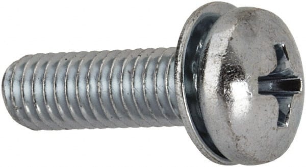 Value Collection - #10-32 UNF, 5/8" Length Under Head Phillips Drive Machine Screw - Pan Head, Grade J82 Steel, Zinc-Plated Finish, Internal Tooth - Exact Tooling