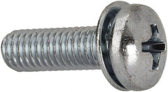 Value Collection - #10-32 UNF, 5/8" Length Under Head Phillips Drive Machine Screw - Pan Head, Grade J82 Steel, Zinc-Plated Finish, Internal Tooth - Exact Tooling
