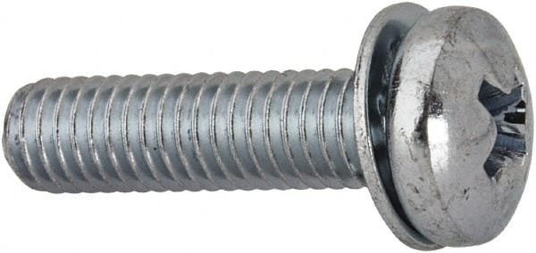 Value Collection - #10-32 UNF, 3/4" Length Under Head Phillips Drive Machine Screw - Pan Head, Grade J82 Steel, Zinc-Plated Finish, Internal Tooth - Exact Tooling