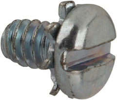 Value Collection - #4-40 UNC, 3/16" Length Under Head Slotted Drive Machine Screw - Pan Head, Grade J82 Steel, Zinc-Plated Finish, External Tooth - Exact Tooling