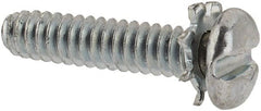 Value Collection - #4-40 UNC, 1/2" Length Under Head Slotted Drive Machine Screw - Pan Head, Grade J82 Steel, Zinc-Plated Finish, External Tooth - Exact Tooling