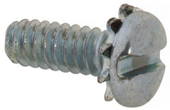 Value Collection - #6-32 UNC, 3/8" Length Under Head Slotted Drive Machine Screw - Pan Head, Grade J82 Steel, Zinc-Plated Finish, External Tooth - Exact Tooling