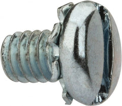 Value Collection - #8-32 UNC, 1/4" Length Under Head Slotted Drive Machine Screw - Pan Head, Grade J82 Steel, Zinc-Plated Finish, External Tooth - Exact Tooling