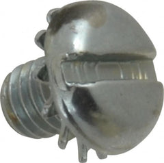 Value Collection - #10-32 UNF, 1/4" Length Under Head Slotted Drive Machine Screw - Pan Head, Grade J82 Steel, Zinc-Plated Finish, External Tooth - Exact Tooling