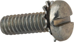Value Collection - 1/4-20 UNC, 3/4" Length Under Head Slotted Drive Machine Screw - Pan Head, Grade J82 Steel, Zinc-Plated Finish, External Tooth - Exact Tooling