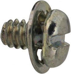 Value Collection - #4-40 UNC, 3/16" Length Under Head Slotted Drive Machine Screw - Pan Head, Grade J82 Steel, Zinc-Plated Finish, Internal Tooth - Exact Tooling
