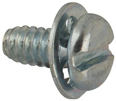 Value Collection - #4-40 UNC, 1/4" Length Under Head Slotted Drive Machine Screw - Pan Head, Grade J82 Steel, Zinc-Plated Finish, Internal Tooth - Exact Tooling