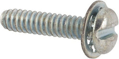 Value Collection - #4-40 UNC, 1/2" Length Under Head Slotted Drive Machine Screw - Pan Head, Grade J82 Steel, Zinc-Plated Finish, Internal Tooth - Exact Tooling