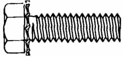 Value Collection - #8-32 UNC, 3/8" Length Under Head Hex Drive Machine Screw - Hex Head, Grade J82 Steel, Zinc-Plated Finish, External Tooth - Exact Tooling