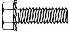 Value Collection - #8-32 UNC, 3/8" Length Under Head Hex Drive Machine Screw - Hex Head, Grade J82 Steel, Zinc-Plated Finish, External Tooth - Exact Tooling
