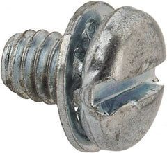 Value Collection - #8-32 UNC, 1/4" Length Under Head Slotted Drive Machine Screw - Pan Head, Grade J82 Steel, Zinc-Plated Finish, Internal Tooth - Exact Tooling