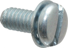 Value Collection - #8-32 UNC, 3/8" Length Under Head Slotted Drive Machine Screw - Pan Head, Grade J82 Steel, Zinc-Plated Finish, Internal Tooth - Exact Tooling