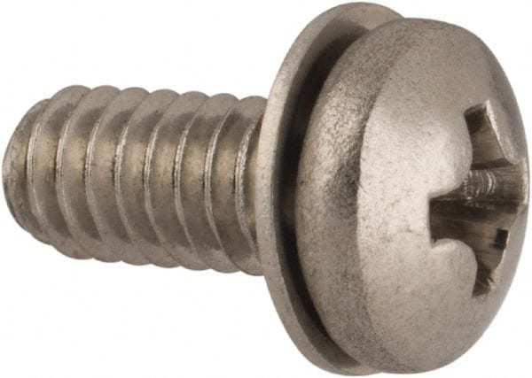 Value Collection - #8-32 UNC, 3/8" Length Under Head Phillips Drive Machine Screw - Pan Head, Grade 18-8 Stainless Steel, Internal Tooth - Exact Tooling