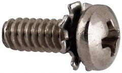 Value Collection - #4-40 UNC, 5/16" Length Under Head Phillips Drive Machine Screw - Pan Head, Grade 18-8 Stainless Steel, External Tooth - Exact Tooling