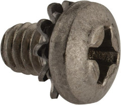 Value Collection - #8-32 UNC, 1/4" Length Under Head Phillips Drive Machine Screw - Pan Head, Grade 18-8 Stainless Steel, External Tooth - Exact Tooling