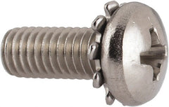 Value Collection - #10-32 UNF, 1/2" Length Under Head Phillips Drive Machine Screw - Pan Head, Grade 18-8 Stainless Steel, External Tooth - Exact Tooling