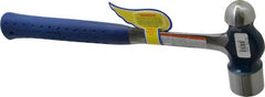 Estwing - 2 Lb Head Ball Pein Hammer - Steel Handle, 1-3/8" Face Diam, 14-1/2" OAL, Steel with Cushion Grip - Exact Tooling
