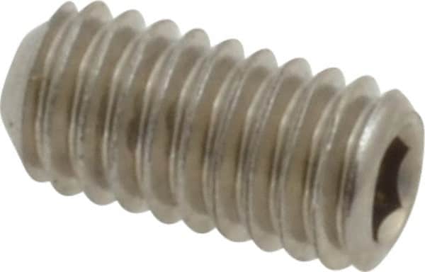 Value Collection - M4x0.70 Metric Coarse, 8mm OAL, Cup Point Set Screw - Grade 18-8 & Austenitic A2 Stainless Steel, 2mm Key - Exact Tooling