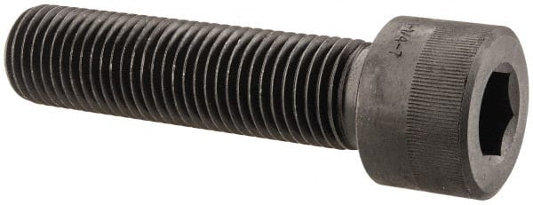 Holo-Krome - 1-1/4 - 7 UNC Hex Socket Drive, Socket Cap Screw - Alloy Steel, Black Oxide Finish, Partially Threaded, 5" Length Under Head - Exact Tooling