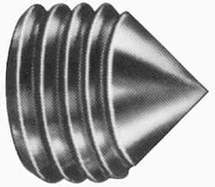 Value Collection - #5-40 UNC, 1/8" OAL, Cone Point Set Screw - Grade 8 Alloy Steel, 1/16" Key - Exact Tooling