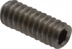 Value Collection - #3-48 UNC, 1/4" OAL, Cup Point Set Screw - Grade 18-8 Stainless Steel, 0.05" Key - Exact Tooling