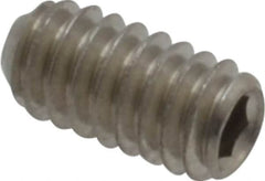 Value Collection - #5-40 UNC, 1/4" OAL, Cup Point Set Screw - Grade 18-8 Stainless Steel, 1/16" Key - Exact Tooling
