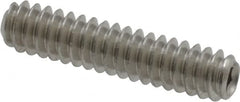 Value Collection - #6-32 UNC, 5/8" OAL, Cup Point Set Screw - Grade 18-8 Stainless Steel, 1/16" Key - Exact Tooling