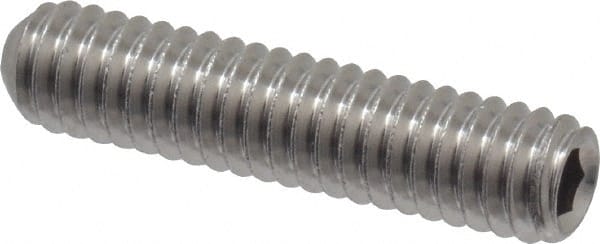 Value Collection - #8-32 UNC, 3/4" OAL, Cup Point Set Screw - Grade 18-8 Stainless Steel, 5/64" Key - Exact Tooling
