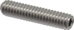 Value Collection - #8-32 UNC, 3/4" OAL, Cup Point Set Screw - Grade 18-8 Stainless Steel, 5/64" Key - Exact Tooling
