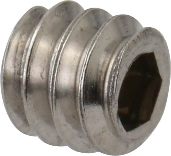 Value Collection - #10-24 UNC, 3/16" OAL, Cup Point Set Screw - Grade 18-8 Stainless Steel, 3/32" Key - Exact Tooling