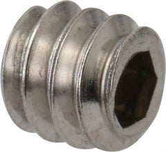 Value Collection - #10-24 UNC, 3/16" OAL, Cup Point Set Screw - Grade 18-8 Stainless Steel, 3/32" Key - Exact Tooling