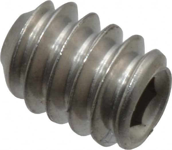 Value Collection - #10-24 UNC, 1/4" OAL, Cup Point Set Screw - Grade 18-8 Stainless Steel, 3/32" Key - Exact Tooling