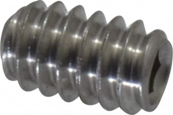 Value Collection - #10-24 UNC, 5/16" OAL, Cup Point Set Screw - Grade 18-8 Stainless Steel, 3/32" Key - Exact Tooling