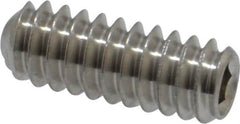 Value Collection - #10-24 UNC, 1/2" OAL, Cup Point Set Screw - Grade 18-8 Stainless Steel, 3/32" Key - Exact Tooling