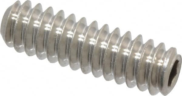 Value Collection - #10-24 UNC, 5/8" OAL, Cup Point Set Screw - Grade 18-8 Stainless Steel, 3/32" Key - Exact Tooling