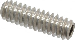 Value Collection - #10-24 UNC, 5/8" OAL, Cup Point Set Screw - Grade 18-8 Stainless Steel, 3/32" Key - Exact Tooling