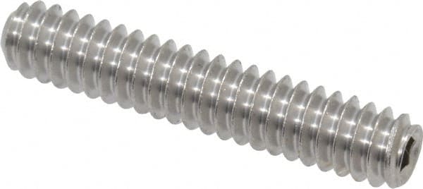Value Collection - #10-24 UNC, 1" OAL, Cup Point Set Screw - Grade 18-8 Stainless Steel, 3/32" Key - Exact Tooling