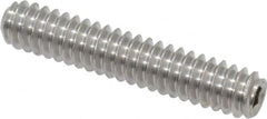 Value Collection - #10-24 UNC, 1" OAL, Cup Point Set Screw - Grade 18-8 Stainless Steel, 3/32" Key - Exact Tooling