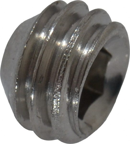 Value Collection - #10-32 UNF, 1/8" OAL, Cup Point Set Screw - Grade 18-8 Stainless Steel, 3/32" Key - Exact Tooling